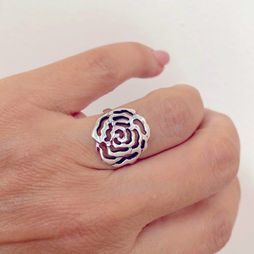 925 Sterling silver Large Flower Ring available sizes 5 6 7 8 9